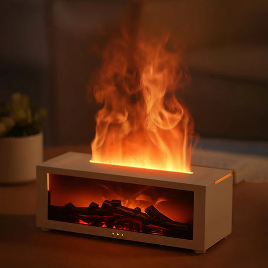 Aroma Humidifier Flame Essential Oil Diffuser Air Humidifier Aromatherapy Fragrance Diffuser with RGB Light and Remote Control