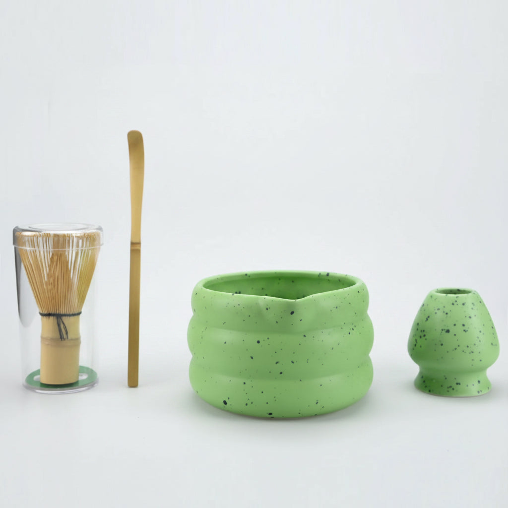 4/Pcs Japanese Matcha Set Matcha Bowl with Mouth Song Dynasty Tea Tip Tool Matcha Whisker Stand