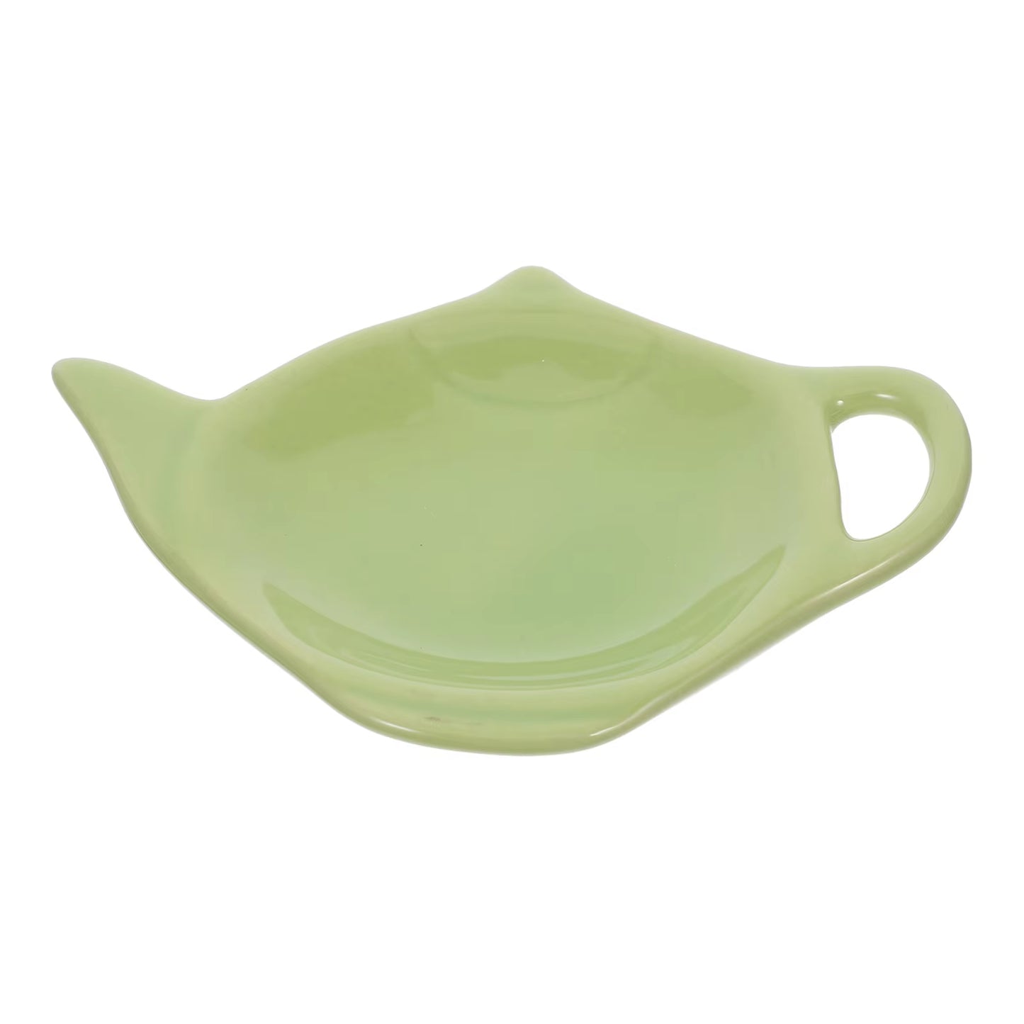 Ceramic Teapot Shaped Tea Bag Holder Coaster Dish for Tea Leaves Multifunctional Afternoon Party Tray Spoon Ganizer Tea Plates