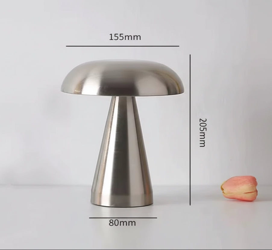 LED Table Lamp Retro Mushroom Touch Sensor Bedside Lamp Rechargeable Reading Lights for Bedroom Restaurant Bar Decor Lighting