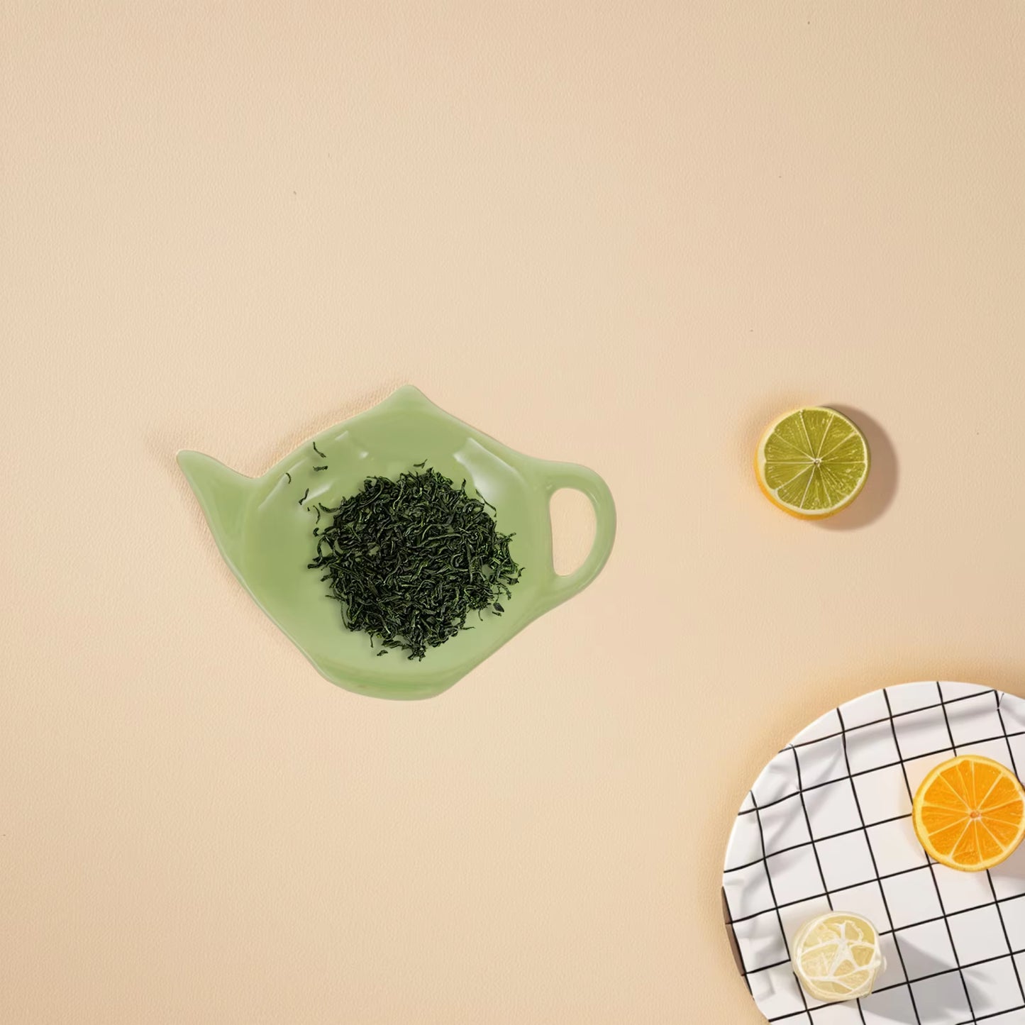 Ceramic Teapot Shaped Tea Bag Holder Coaster Dish for Tea Leaves Multifunctional Afternoon Party Tray Spoon Ganizer Tea Plates