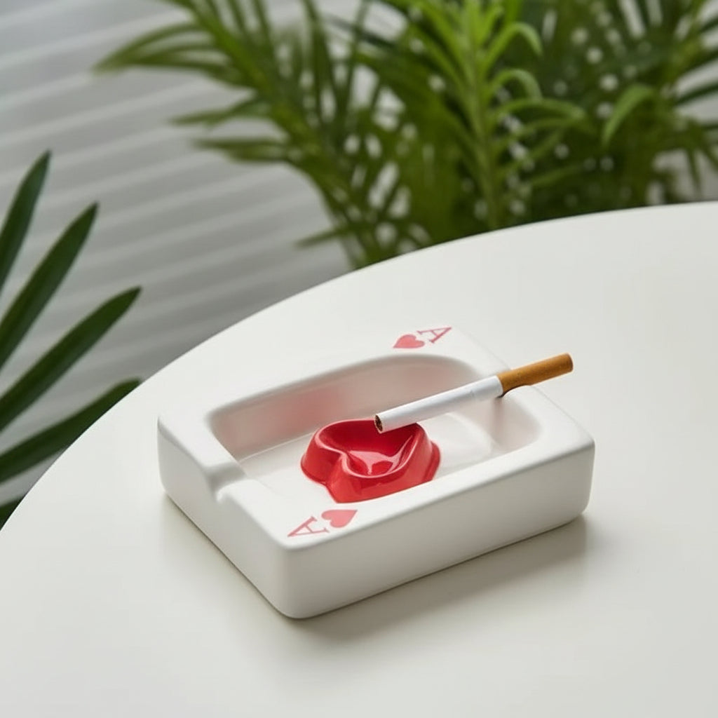 Creative Playing Card Ashtray Home Decor Modern Style Living Room Table Ornaments Simple Smoking Accessories Decorative Ash Tray