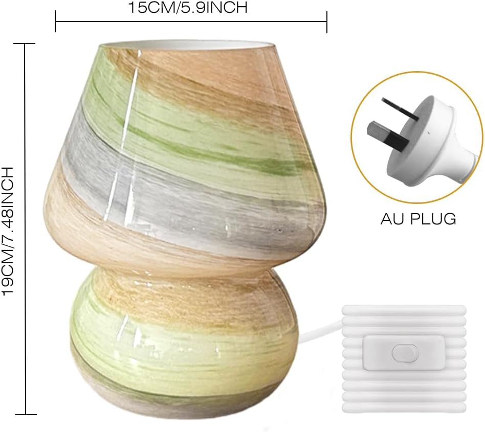 Mushroom Lamp Glass Table Bedside Lamps