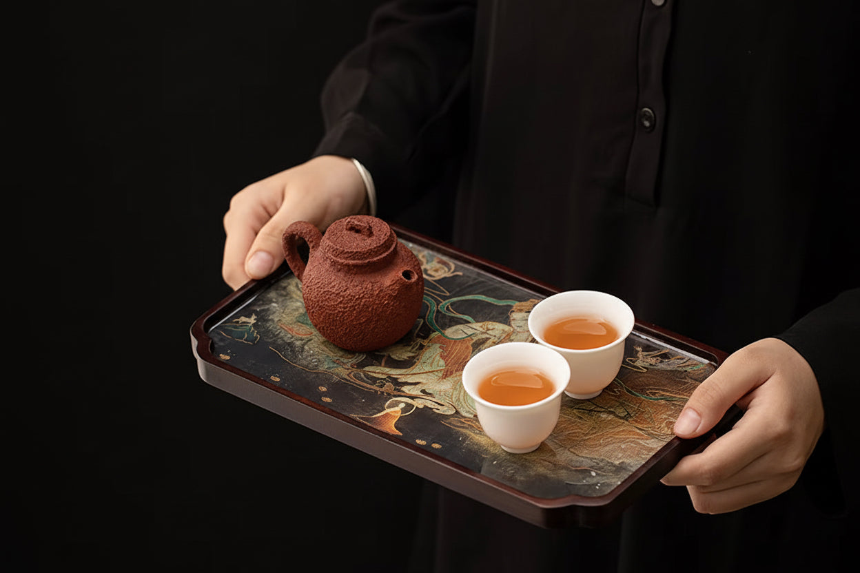 New Chinese Style Dunhuang Murals Tea Tray Tea Set Accessories Dried Bubble Plate Tea Ceremony Tray