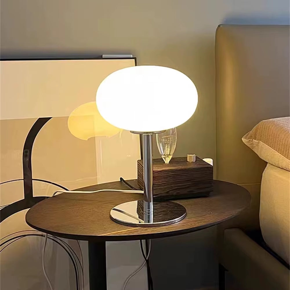 Lollipop Table Lamp Medieval Cream Glass Lamp Living Room Bedroom Study Simple Atmosphere Retro Glass Standing Lamp Home Decor