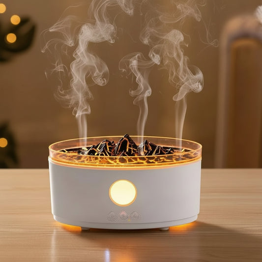 Volcano Humidifier, 300ML Essential Oil Diffuser with Jellyfish Mist and 3 Color Lights, Remote Controlled