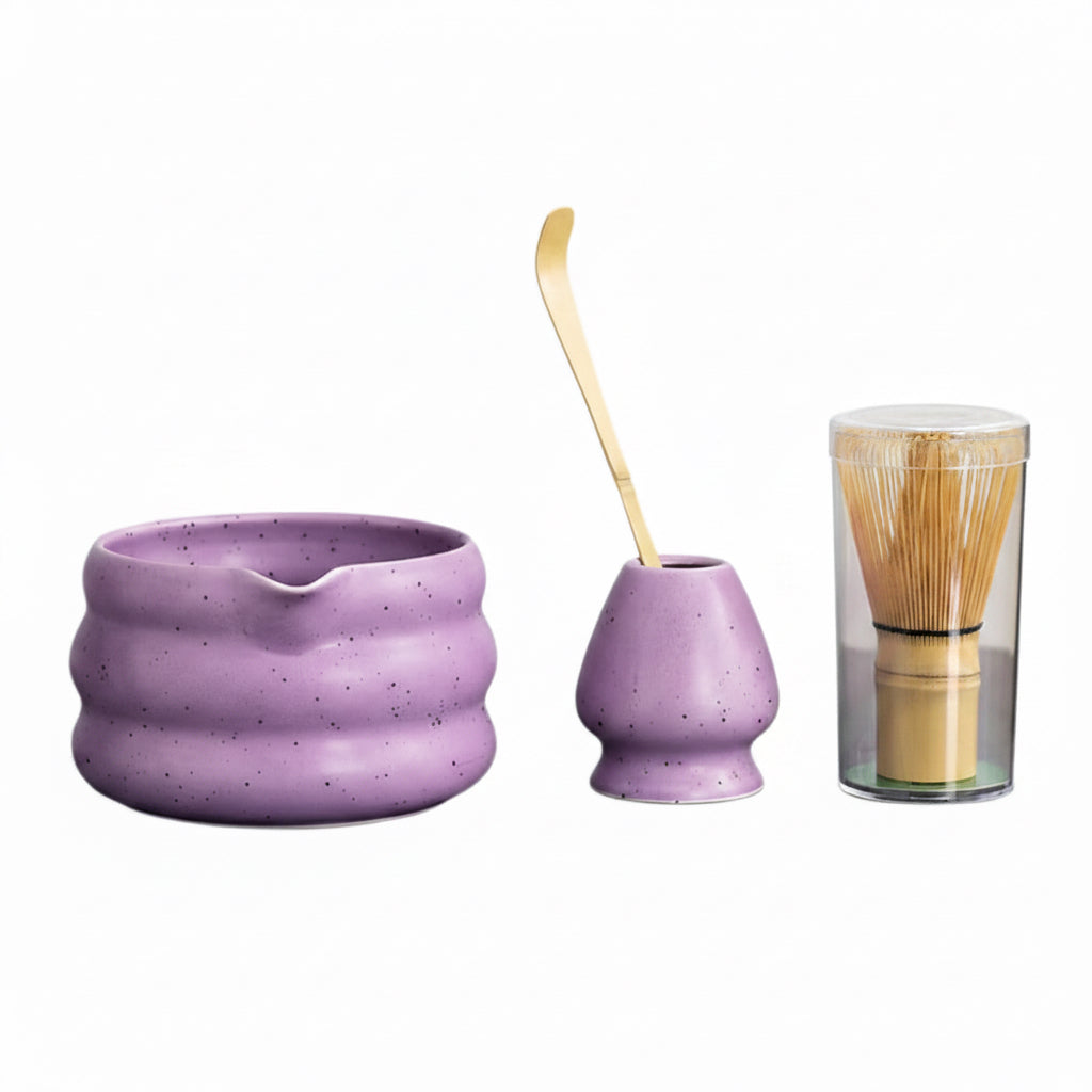 4/Pcs Japanese Matcha Set Matcha Bowl with Mouth Song Dynasty Tea Tip Tool Matcha Whisker Stand