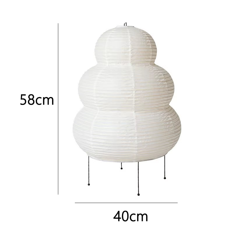 Japanese Design Akari Wabi-Sabi Table Lamp White Rice Paper Decorative Desk Lights for Bedroom Living/Dining Room Study Loft