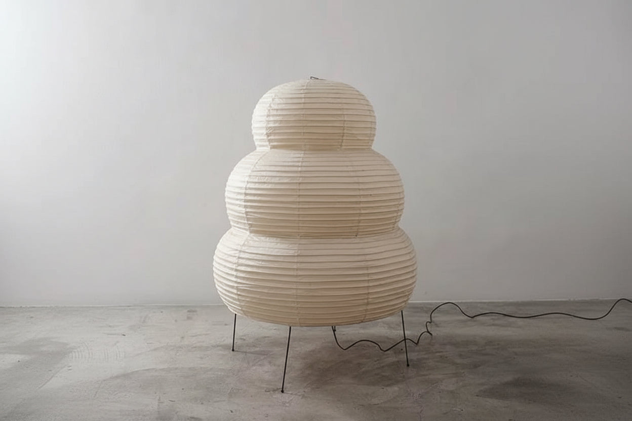 Japanese Design Akari Wabi-Sabi Table Lamp White Rice Paper Decorative Desk Lights for Bedroom Living/Dining Room Study Loft