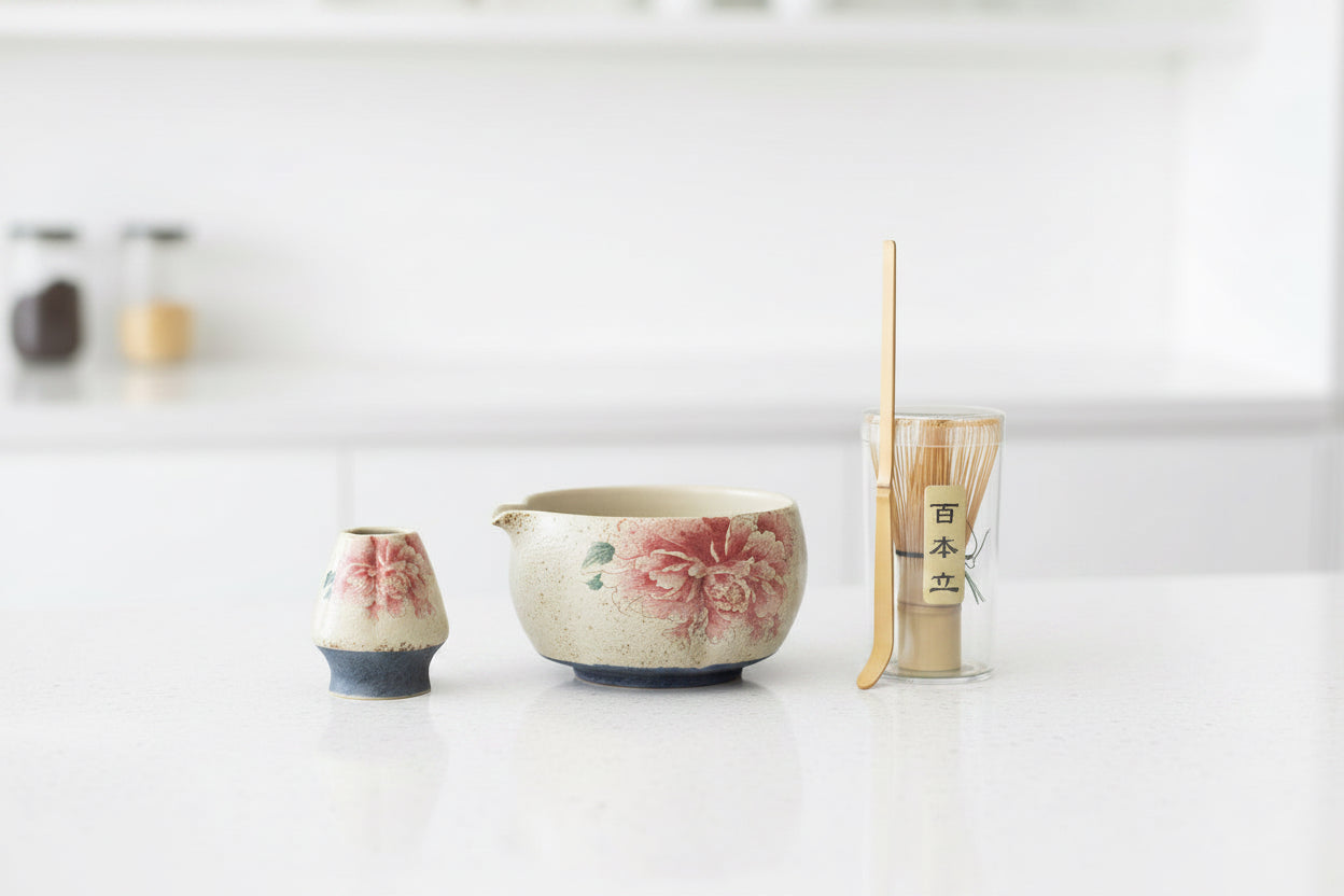 2-8PCS Japanese Flint Red Matcha Making Set Bamboo Matcha Brush Exquisite Matcha Bowl Box with Whisk Sumptuous Tea Tools Gifts