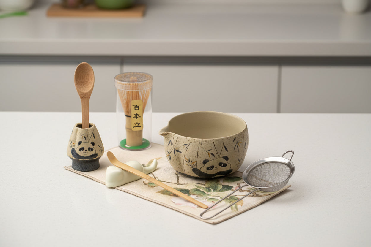 2-8PCS Japanese Flint Red Matcha Making Set Bamboo Matcha Brush Exquisite Matcha Bowl Box with Whisk Sumptuous Tea Tools Gifts