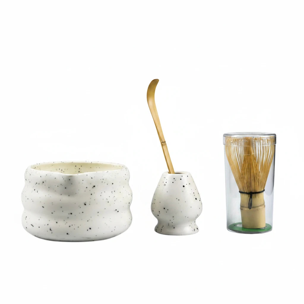 4/Pcs Japanese Matcha Set Matcha Bowl with Mouth Song Dynasty Tea Tip Tool Matcha Whisker Stand