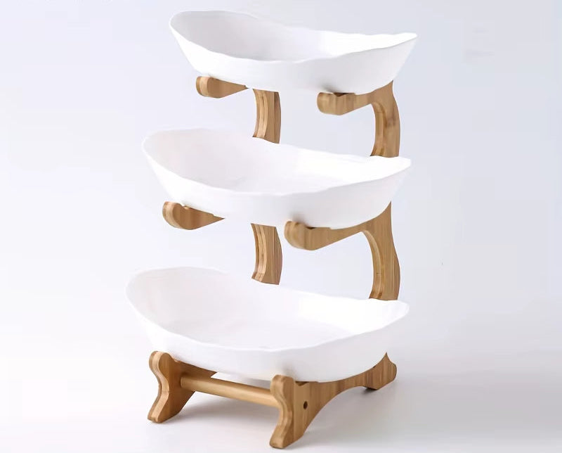2/3 Layer Fruit Plate Home Living Room Plastic Snack Dish Creative Modern Dried Fruit Basket Candy Dish Cake Stand Salad Bowl
