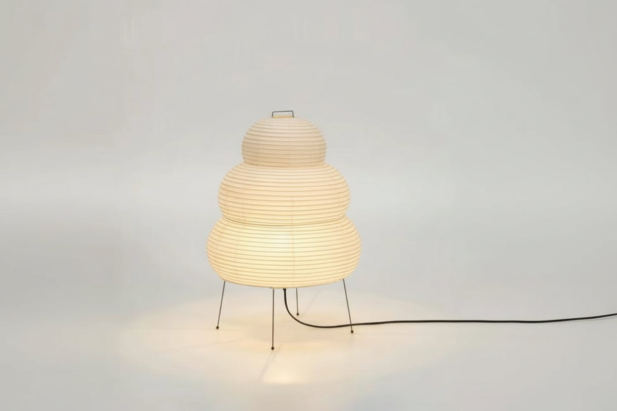 Japanese Design Akari Wabi-Sabi Table Lamp White Rice Paper Decorative Desk Lights for Bedroom Living/Dining Room Study Loft