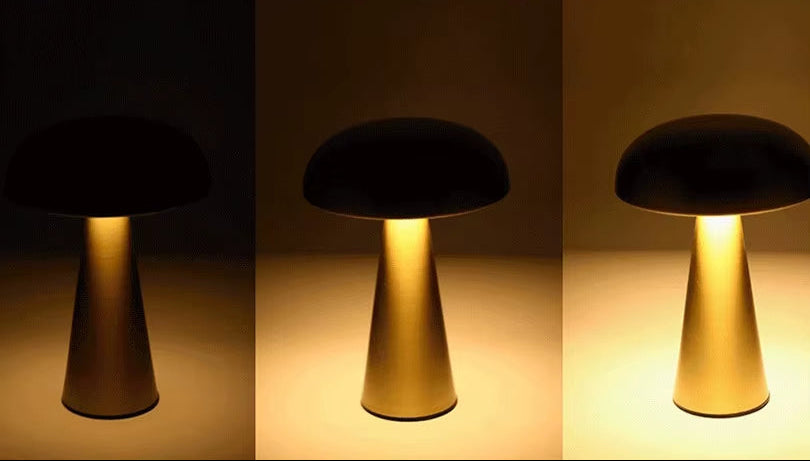LED Table Lamp Retro Mushroom Touch Sensor Bedside Lamp Rechargeable Reading Lights for Bedroom Restaurant Bar Decor Lighting