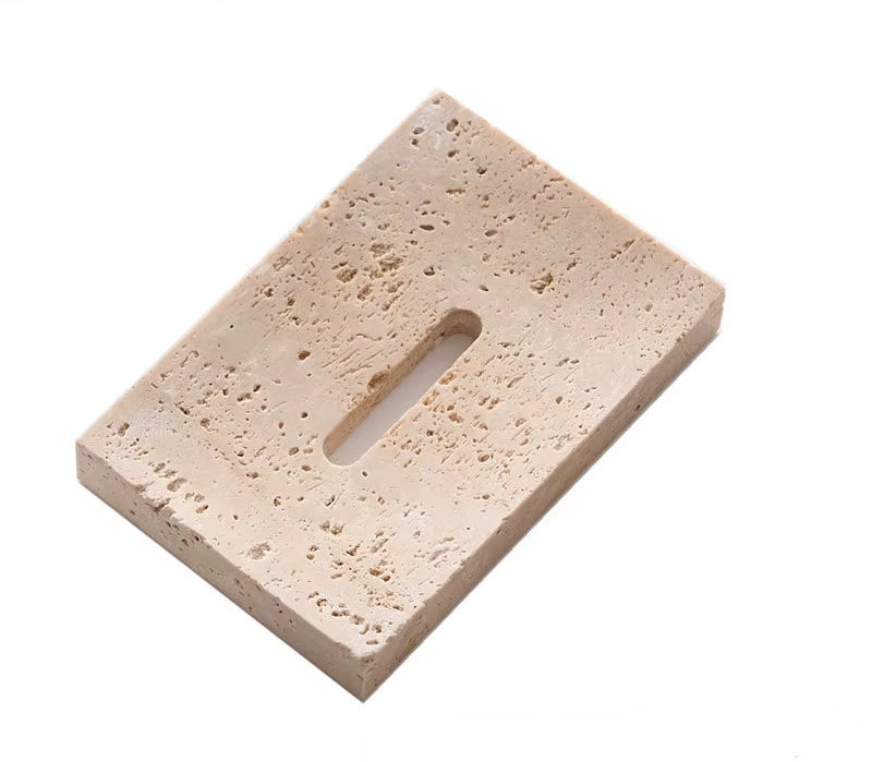 Natural Marble Soap Dish Wabi Sabi Wind Cave Stone Bathroom Soap Box Simple Soap Holder Home Decoration Bathroom Accessories