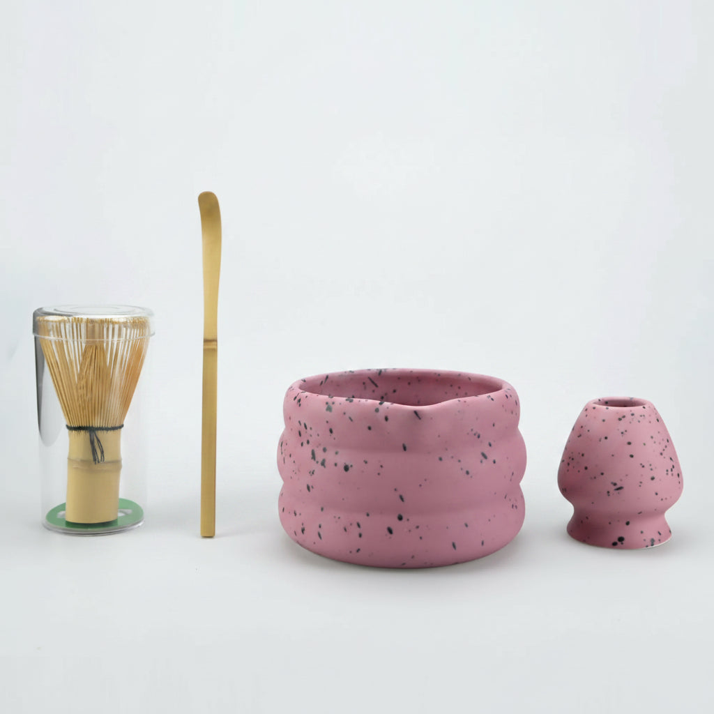 4/Pcs Japanese Matcha Set Matcha Bowl with Mouth Song Dynasty Tea Tip Tool Matcha Whisker Stand