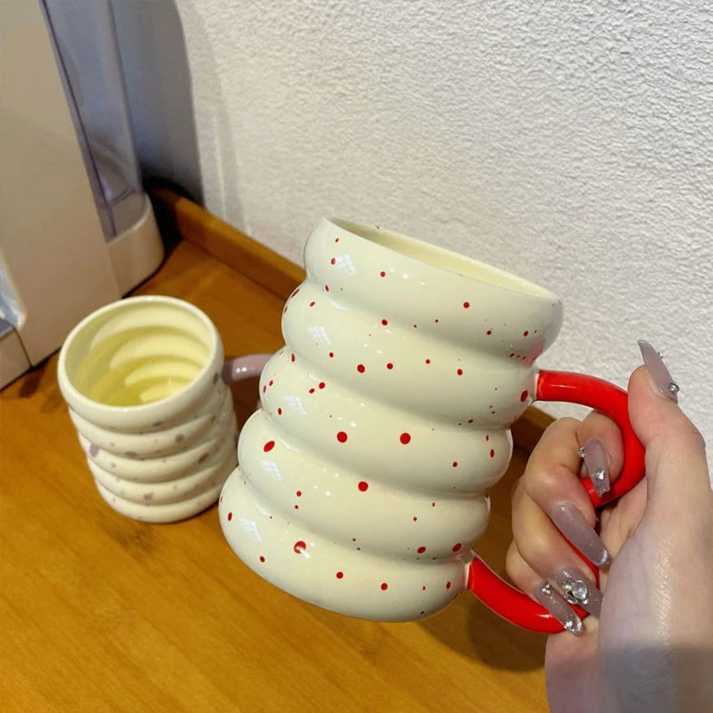 1PCS Caterpillar Ceramic Cup Mug High Color Value Coffee Cup Household Breakfast Cup Milk Coffee Tea Fruit Juice Oat Water Cup