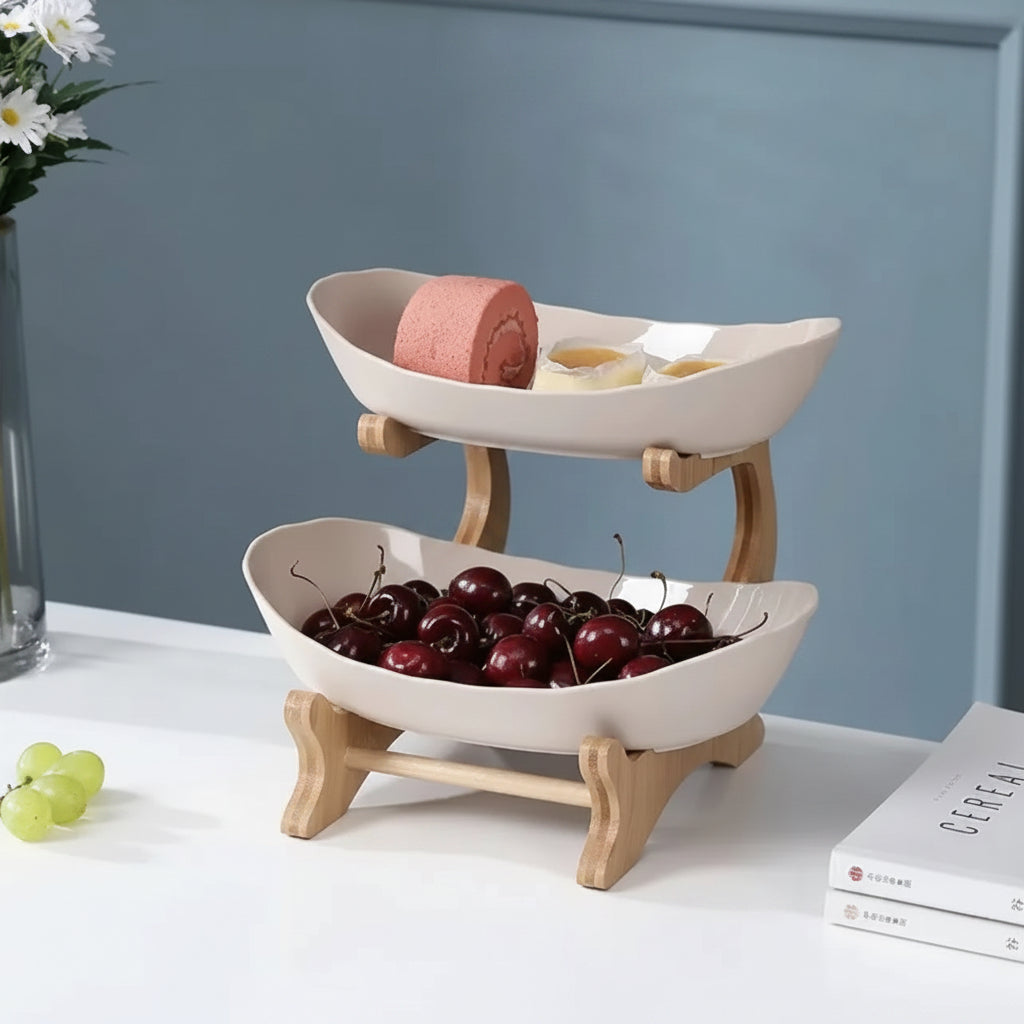 2/3 Layer Fruit Plate Home Living Room Plastic Snack Dish Creative Modern Dried Fruit Basket Candy Dish Cake Stand Salad Bowl