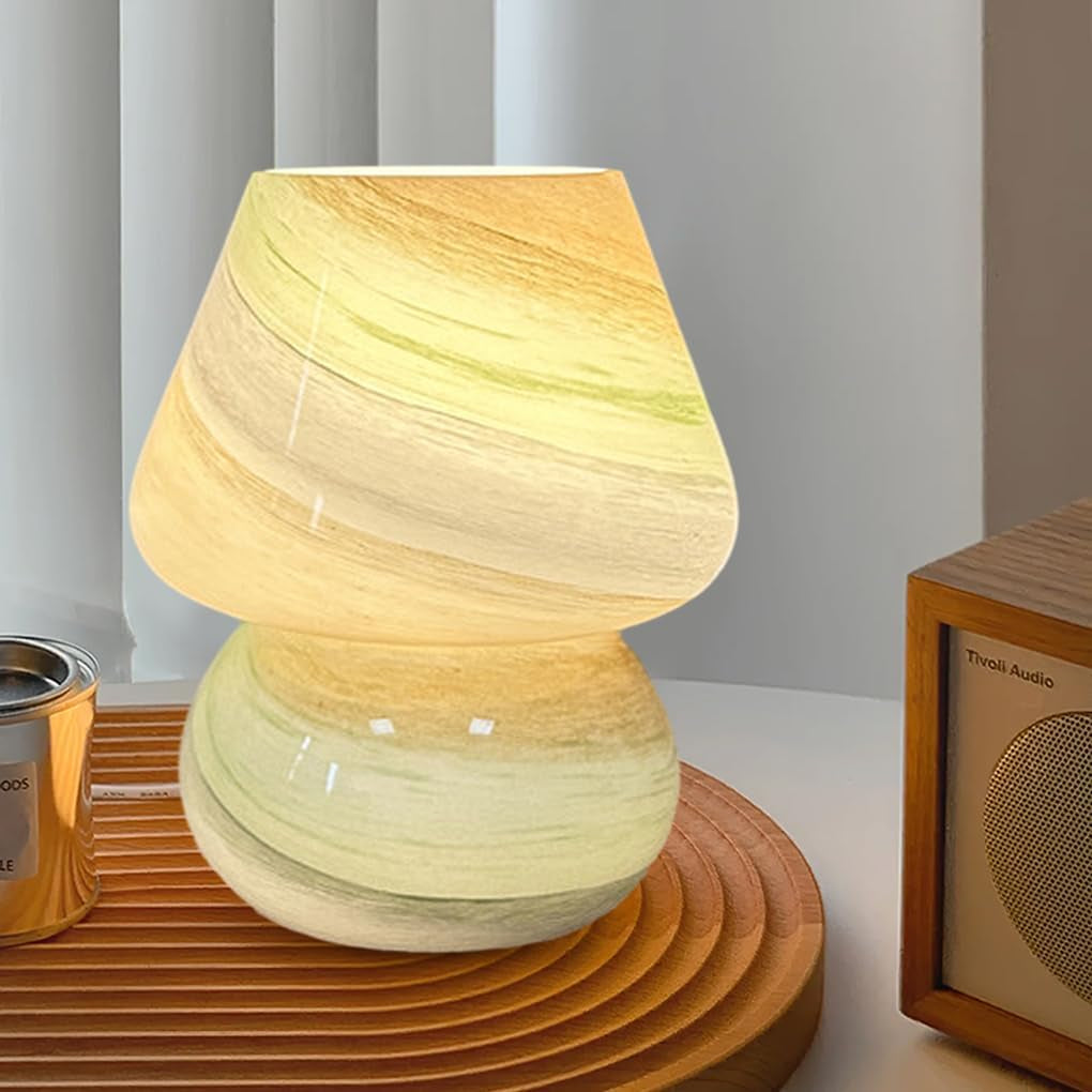Mushroom Lamp Glass Table Bedside Lamps