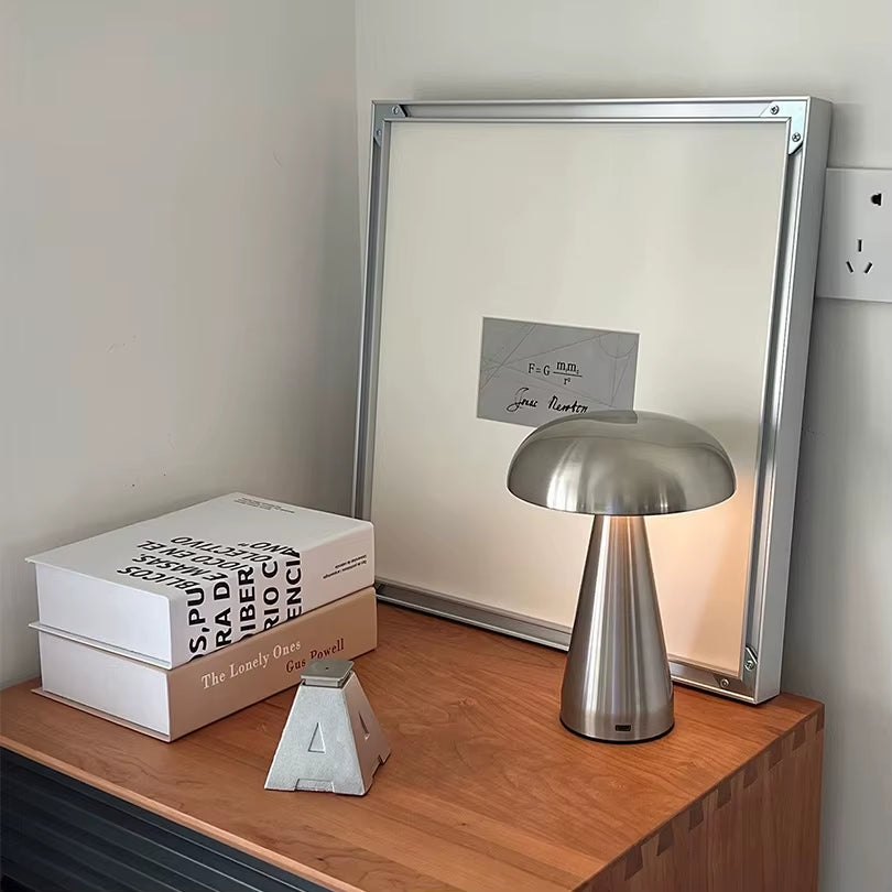 LED Table Lamp Retro Mushroom Touch Sensor Bedside Lamp Rechargeable Reading Lights for Bedroom Restaurant Bar Decor Lighting