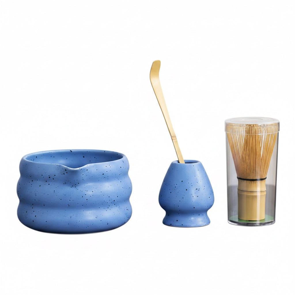 4/Pcs Japanese Matcha Set Matcha Bowl with Mouth Song Dynasty Tea Tip Tool Matcha Whisker Stand