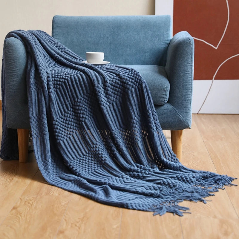Christmas Red Blankets Aesthetic Nordic Knitted Throw Blankets Sofa Throw Travel TV Nap Blankets Soft Towel Bed Plaid Tapestry