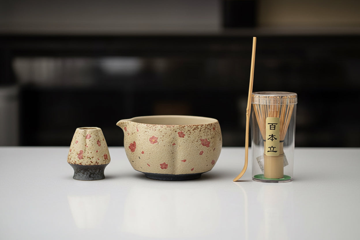 2-8PCS Japanese Flint Red Matcha Making Set Bamboo Matcha Brush Exquisite Matcha Bowl Box with Whisk Sumptuous Tea Tools Gifts