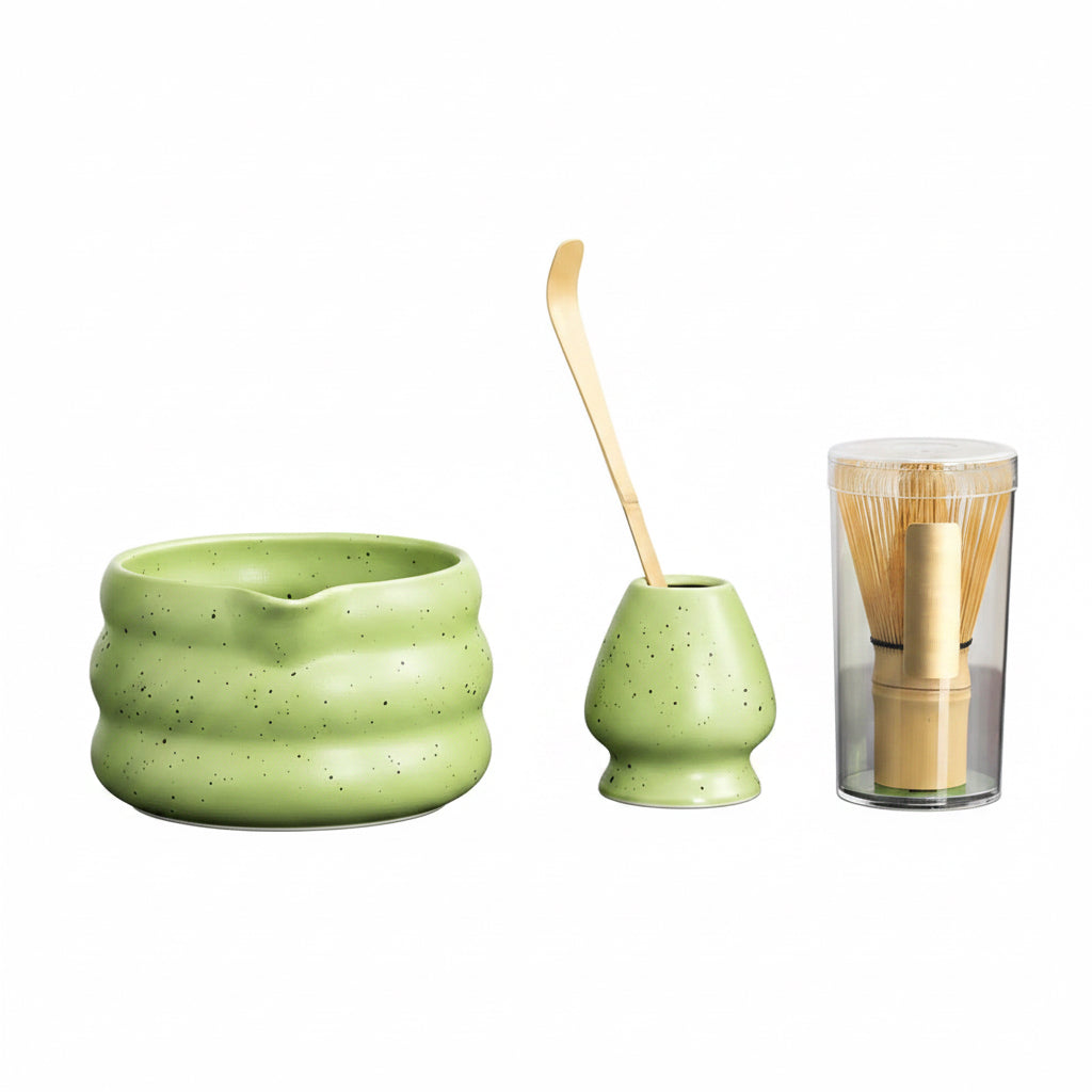 4/Pcs Japanese Matcha Set Matcha Bowl with Mouth Song Dynasty Tea Tip Tool Matcha Whisker Stand