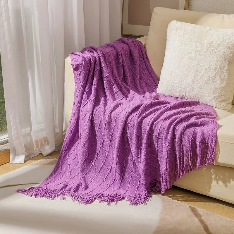 Christmas Red Blankets Aesthetic Nordic Knitted Throw Blankets Sofa Throw Travel TV Nap Blankets Soft Towel Bed Plaid Tapestry