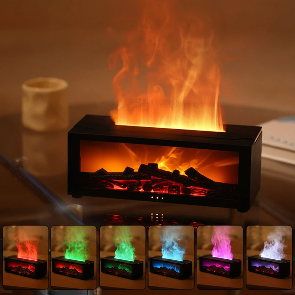 Aroma Humidifier Flame Essential Oil Diffuser Air Humidifier Aromatherapy Fragrance Diffuser with RGB Light and Remote Control